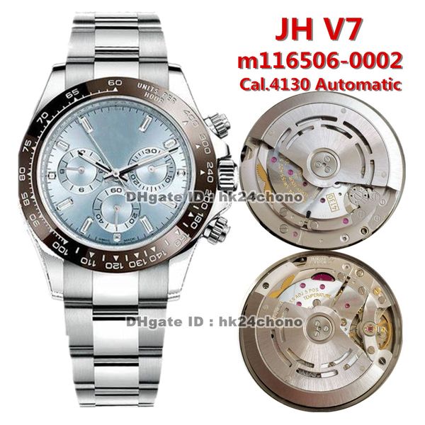 7 styles jh v7 40mm cal.4130 automatic chronograph mens watch 116506 ceramic bezel ice blue dial stainless steel bracelet gents watches, Slivery;brown
7 styles jh v7 40mm cal.4130 automatic chronograph mens watch 116506 ceramic bezel ice blue dial stainless steel bracelet gents watches, Slivery;brown
