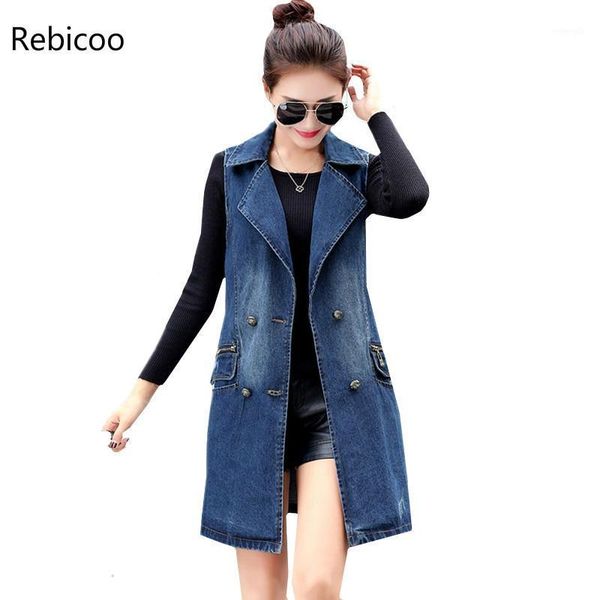 autumn denim vest women korean plus size double-breasted sleeveless jean ladies long vest elegant women's coats1, Black;white
autumn denim vest women korean plus size double-breasted sleeveless jean ladies long vest elegant women's coats1, Black;white