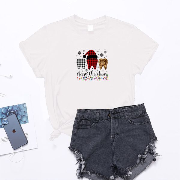 wt20294 european and american christmas personality creative teeth merry christmas print short-sleeved t-shirt women, White
wt20294 european and american christmas personality creative teeth merry christmas print short-sleeved t-shirt women, White