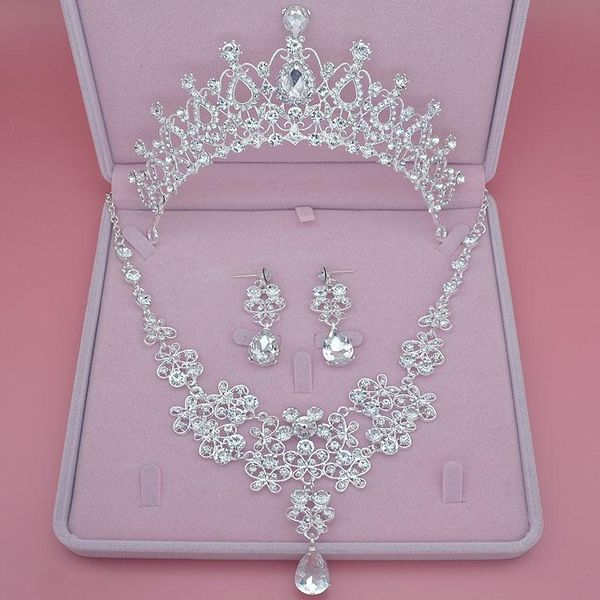 2021 moda de alta qualidade de cristal nupcial do casamento conjuntos joias mulheres noiva coroas tiara colar brinco joia, Silver
2021 moda de alta qualidade de cristal nupcial do casamento conjuntos joias mulheres noiva coroas tiara colar brinco joia, Silver