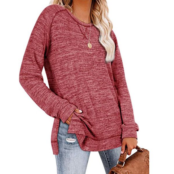 fashion women long blouses pullover spring autumn solid long sleeve crew neck t shirts side split lady casual loose, White
fashion women long blouses pullover spring autumn solid long sleeve crew neck t shirts side split lady casual loose, White