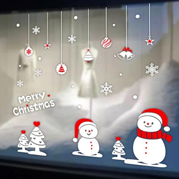 Christmas Decorations For Home Wall Window Stickers Natal Navidad Xmas 2020 Ornament New Year Decor Glass Stickers Christmas Supplies Bbb