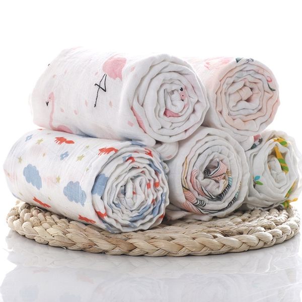 1pc muslin 100% cotton baby swaddles soft newborn blankets bath gauze infant wrap sleepsack stroller cover play mat baby deken y201009
1pc muslin 100% cotton baby swaddles soft newborn blankets bath gauze infant wrap sleepsack stroller cover play mat baby deken y201009