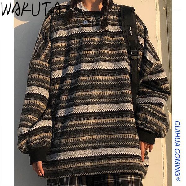 women's sweaters wakuta women oversize ulzzang sweater bf wind japanese striped knit pullovers female winter fashion retro streetwear l, White;black
women's sweaters wakuta women oversize ulzzang sweater bf wind japanese striped knit pullovers female winter fashion retro streetwear l, White;black