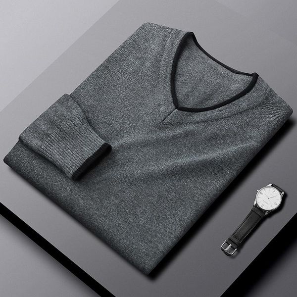 pure cotton sweater men's trend casual warm knitted bottoming shirt autumn and winter men's slim v-neck sweater, White;black
pure cotton sweater men's trend casual warm knitted bottoming shirt autumn and winter men's slim v-neck sweater, White;black