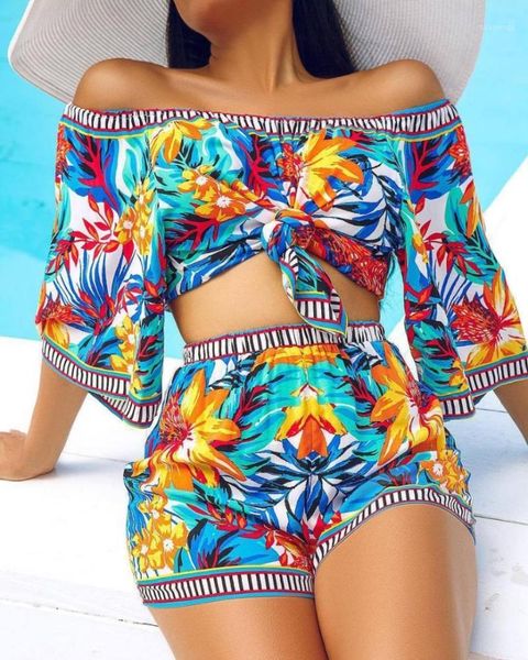 fashion print flare half sleeves slash neck with short casual women playsuits1, White
fashion print flare half sleeves slash neck with short casual women playsuits1, White