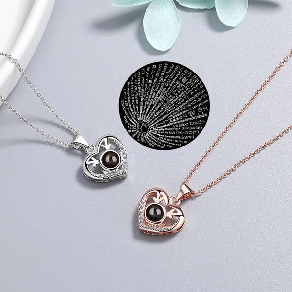 pendant necklaces fanqieliu projection one hundred languages i love you necklace for women heart rhinestone jewelry fql20032, Silver
pendant necklaces fanqieliu projection one hundred languages i love you necklace for women heart rhinestone jewelry fql20032, Silver