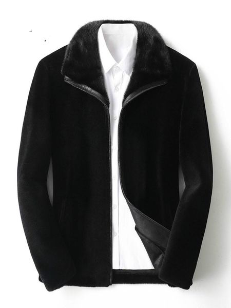 mens shearling cashmere genuine leather clothes mink skin lapel winter lamb fur overcoat jackets casual, Black
mens shearling cashmere genuine leather clothes mink skin lapel winter lamb fur overcoat jackets casual, Black