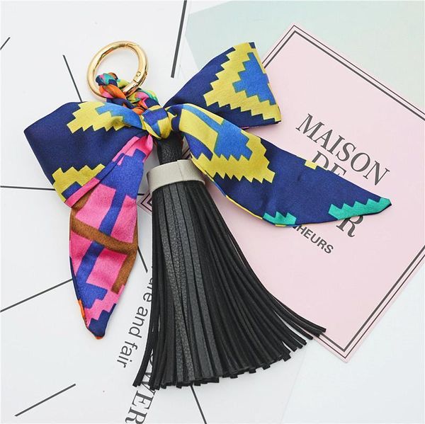 12pcs Dozen Whole Scarves Key Holder Bowknot Exquisite Decoration Pu Leather Tassels Keychains Women Bag Eh810c H Jllevw