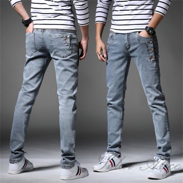 men's jeans 2021 spring and summer small feet youth mid-rise stretch slim casual pants, Blue
men's jeans 2021 spring and summer small feet youth mid-rise stretch slim casual pants, Blue