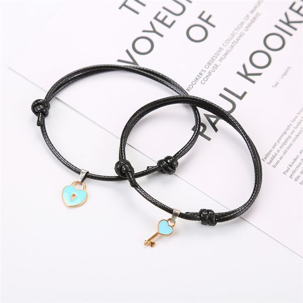 small key love couple bracelet simple personality japanese and korean version of black hand rope lori boudoir bracelet xzyma, Golden;silver
small key love couple bracelet simple personality japanese and korean version of black hand rope lori boudoir bracelet xzyma, Golden;silver