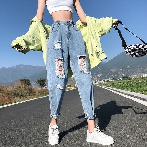 plus size boyfriend destroy high waisted harem loose style ripped for women casual distressed jeans 201223, Blue
plus size boyfriend destroy high waisted harem loose style ripped for women casual distressed jeans 201223, Blue