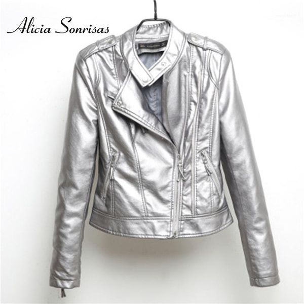 2019 new pu leather jacket women fashion multicolor silver motorcycle coat short faux leather biker jacket female soft outerwear1, Black
2019 new pu leather jacket women fashion multicolor silver motorcycle coat short faux leather biker jacket female soft outerwear1, Black