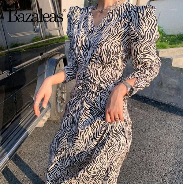 bazaleas elegant zebra pattern ruched vestidos retro long sleeve dresses slim v neck dress vintage midi women dress1, White;black
bazaleas elegant zebra pattern ruched vestidos retro long sleeve dresses slim v neck dress vintage midi women dress1, White;black