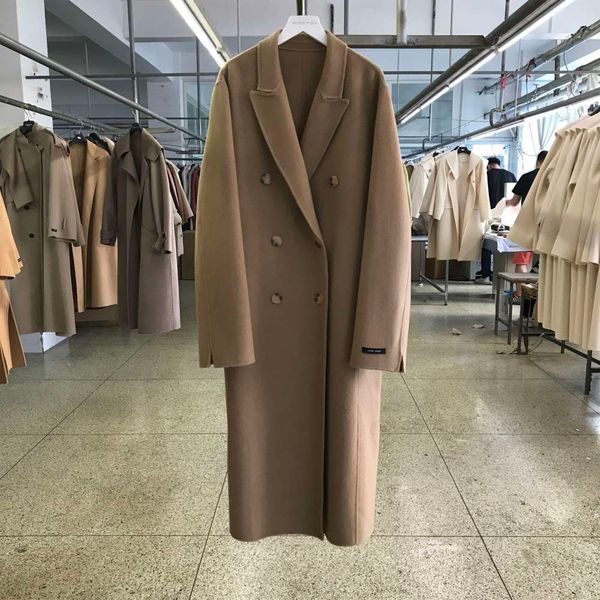 new korean aced cashmere wool overcoat in autumn and winter 2020, White;black
new korean aced cashmere wool overcoat in autumn and winter 2020, White;black