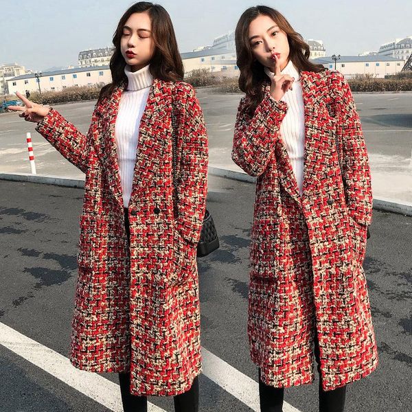 women's wool & blends 2021 double-sided long plaid woolen overcoat | 318427508, Black
women's wool & blends 2021 double-sided long plaid woolen overcoat | 318427508, Black
