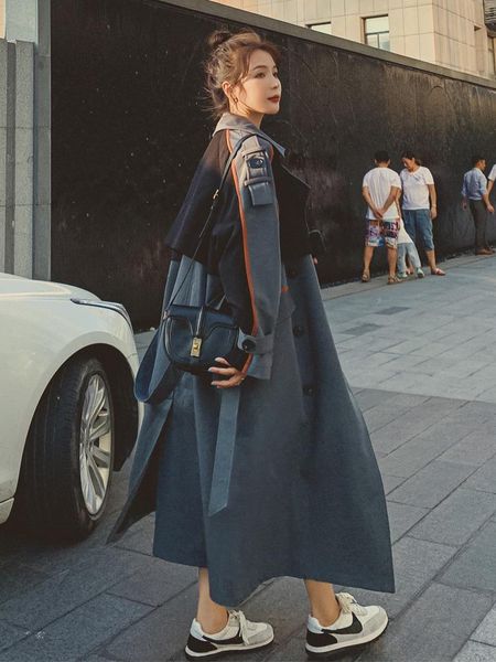 women's trench coats classic long coat with belt chic female windbreaker fashion 2021 fall /autumn casual single-breasted splicing, Tan;black
women's trench coats classic long coat with belt chic female windbreaker fashion 2021 fall /autumn casual single-breasted splicing, Tan;black