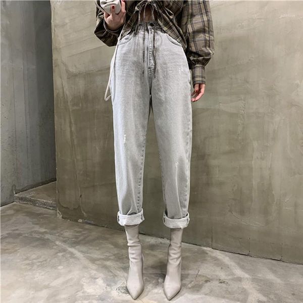 vintage loose women denim jeans high waist pockets button female gray denim jeans pants 2020 harem trousers streetwear1, Blue
vintage loose women denim jeans high waist pockets button female gray denim jeans pants 2020 harem trousers streetwear1, Blue