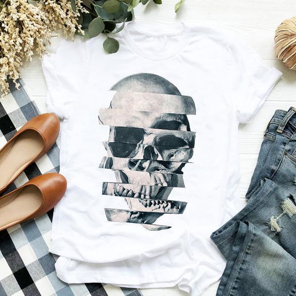 women lady t shirt skull horror printed tshirt ladies short sleeve loose tee shirt women female clothes graphic t-shirt, White
women lady t shirt skull horror printed tshirt ladies short sleeve loose tee shirt women female clothes graphic t-shirt, White