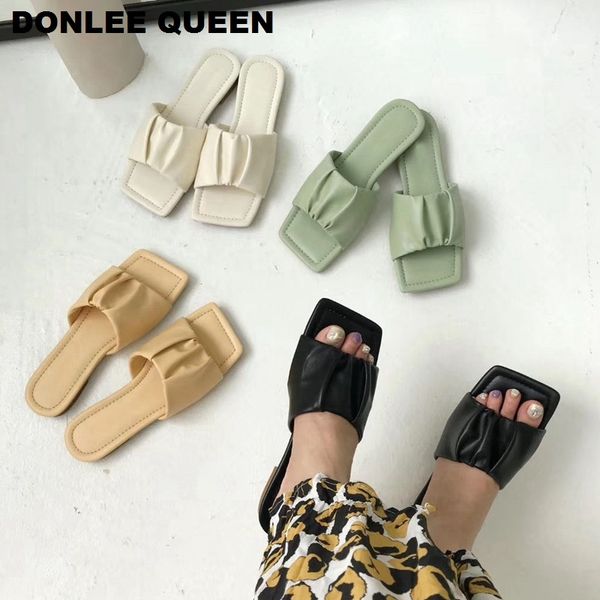 2020 brand pleated slippers women square toe flat slides summer beach flip flops sandals women outdoor slippers massage outsole x1020, Black
2020 brand pleated slippers women square toe flat slides summer beach flip flops sandals women outdoor slippers massage outsole x1020, Black