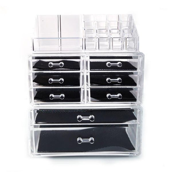 sf-1122-10 4pcs / set plastic cosmetics storage rack transparent1