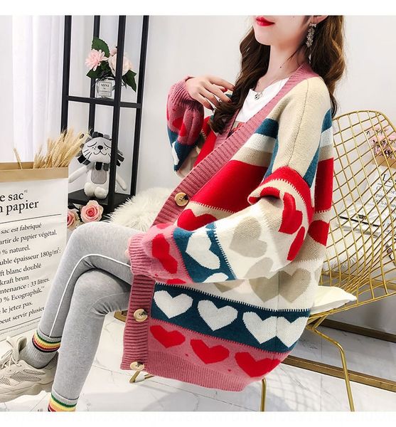 autumn and winter new korean school style fashion loose coat age reduction knitted cardigan languid coat women's middle and long c3a3k, White;black
autumn and winter new korean school style fashion loose coat age reduction knitted cardigan languid coat women's middle and long c3a3k, White;black