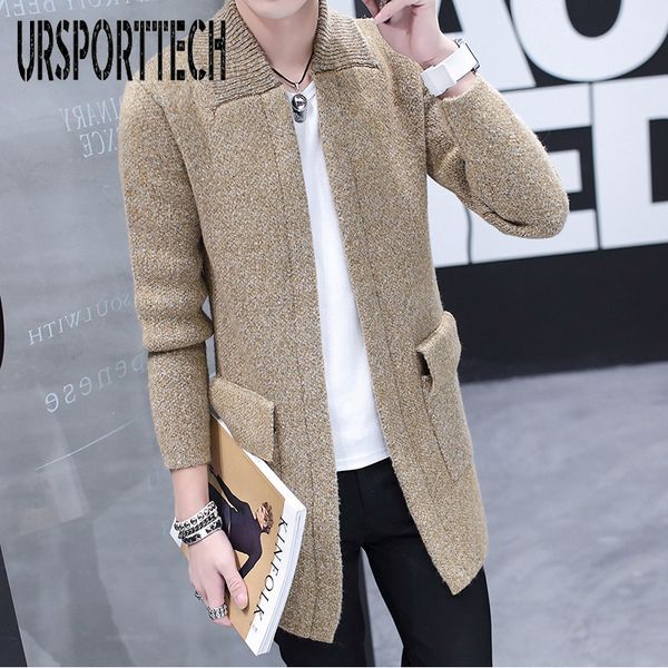 spring and autumn long knit cardigan sweater men's korean version of the self-cultivation solid color coat trend fashion, White;black
spring and autumn long knit cardigan sweater men's korean version of the self-cultivation solid color coat trend fashion, White;black