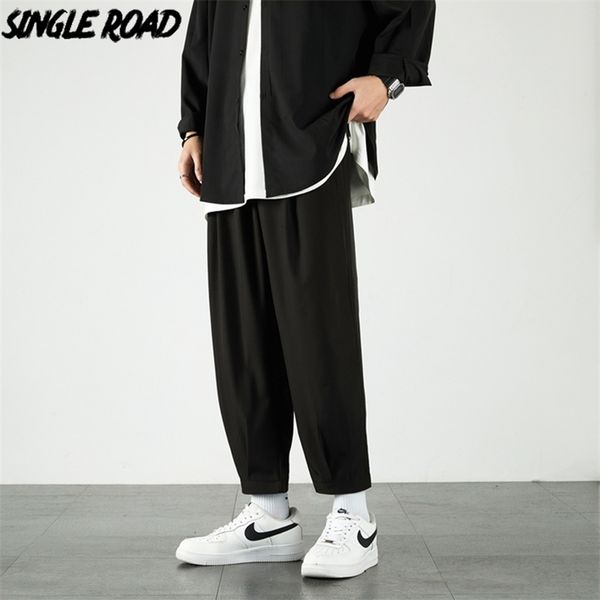 single road mens joggers men summer solid pants straight japanese streetwear trousers casual black harem pants for men 220108
single road mens joggers men summer solid pants straight japanese streetwear trousers casual black harem pants for men 220108