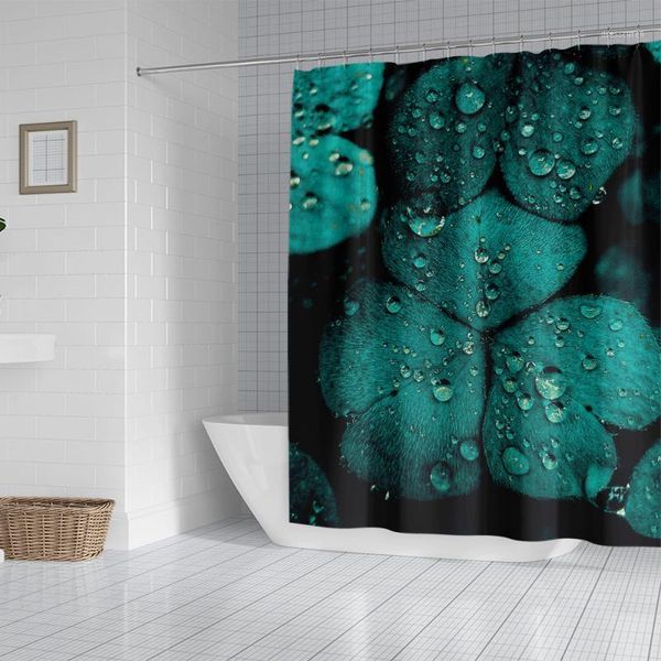 the dewdrop polyester printed bathroom shower curtain on the clover is waterproof and mildewproof,comes with 12 hooks and 4 size1
the dewdrop polyester printed bathroom shower curtain on the clover is waterproof and mildewproof,comes with 12 hooks and 4 size1