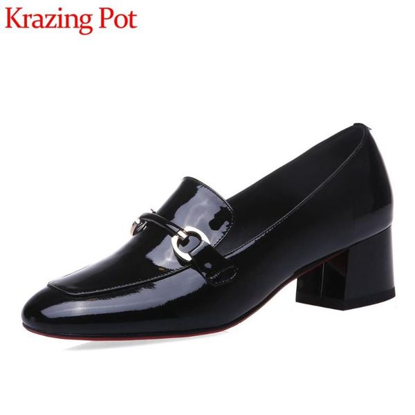 krazing pot new spring fashion natural leather round toe high heels shoes women metal decorations young lady women pumps l85, Black
krazing pot new spring fashion natural leather round toe high heels shoes women metal decorations young lady women pumps l85, Black