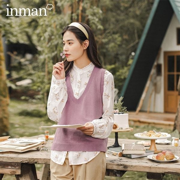 inman autumn winter new arrival artsy style simple design all match female girl women sweater vest 201202, White;black
inman autumn winter new arrival artsy style simple design all match female girl women sweater vest 201202, White;black
