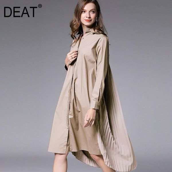 deat 2021 new fashion large size xl-4xl women's shirt dress full sleeve lapel pleated back knee length loose wild cloth aq746, Black;gray
deat 2021 new fashion large size xl-4xl women's shirt dress full sleeve lapel pleated back knee length loose wild cloth aq746, Black;gray
