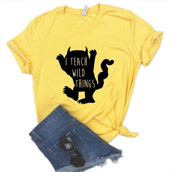 i teach wild things teacher print women tshirts cotton casual funny t shirt for lady yong girl tee 6 color ship, White
i teach wild things teacher print women tshirts cotton casual funny t shirt for lady yong girl tee 6 color ship, White