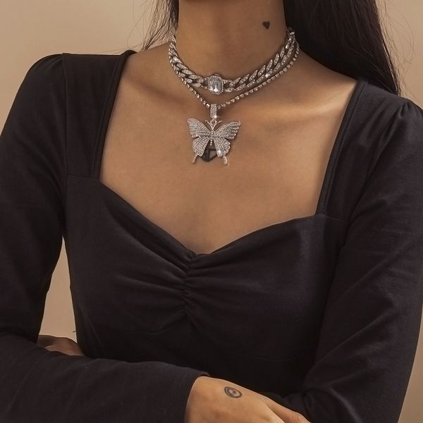 iced out butterfly choker necklace set cuban link chain chokers necklaces for women men animal pendant bling hip hop charm statement jewelry, Silver
iced out butterfly choker necklace set cuban link chain chokers necklaces for women men animal pendant bling hip hop charm statement jewelry, Silver
