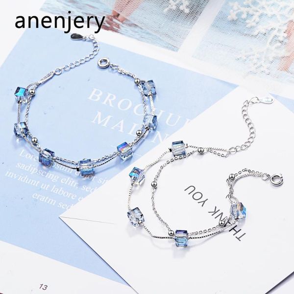 anenjery simple double layer square candy synthetic crystal bracelet for women silver color hand jewelry gift s-b222, Black
anenjery simple double layer square candy synthetic crystal bracelet for women silver color hand jewelry gift s-b222, Black