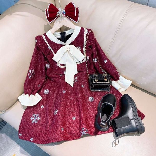 year's 2020 new winter girls' princs long sve foreign sle performance plush drs, Red;yellow
year's 2020 new winter girls' princs long sve foreign sle performance plush drs, Red;yellow