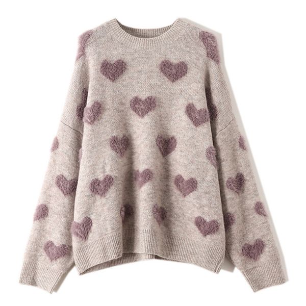 2021 new heart pattern knit pullover women jumper autumn winter korean cute fluffy sweater female casual cozy n907, White;black
2021 new heart pattern knit pullover women jumper autumn winter korean cute fluffy sweater female casual cozy n907, White;black