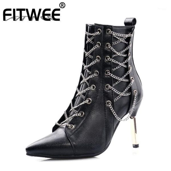 fitwee woemn ankle boots chain thin high heel winter shoes woman zipper fashion short boot lady party footwear size 34-431, Black
fitwee woemn ankle boots chain thin high heel winter shoes woman zipper fashion short boot lady party footwear size 34-431, Black