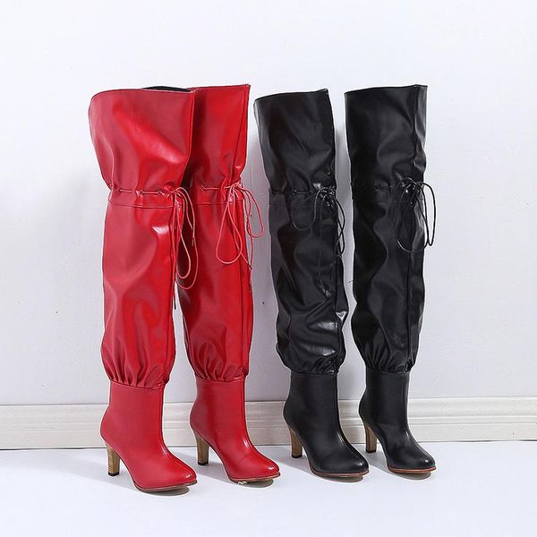 new 2020 long-tube over-the-knee boots fashion lace-up leather trousers boots style fashion trend women's, Black
new 2020 long-tube over-the-knee boots fashion lace-up leather trousers boots style fashion trend women's, Black