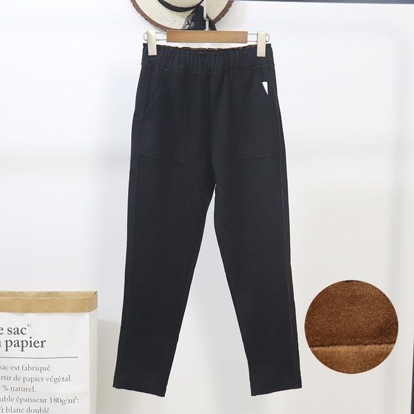 2021 autumn winter solid color ladies plus velvet casual women trousers fashion slim female pants, Black;white
2021 autumn winter solid color ladies plus velvet casual women trousers fashion slim female pants, Black;white