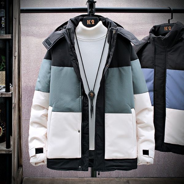 thicken men's down jacket patchwork hooded warm parka men casual waterproof windproof winter coat male windbreaker coats 3xl 4xl 201104, Black
thicken men's down jacket patchwork hooded warm parka men casual waterproof windproof winter coat male windbreaker coats 3xl 4xl 201104, Black