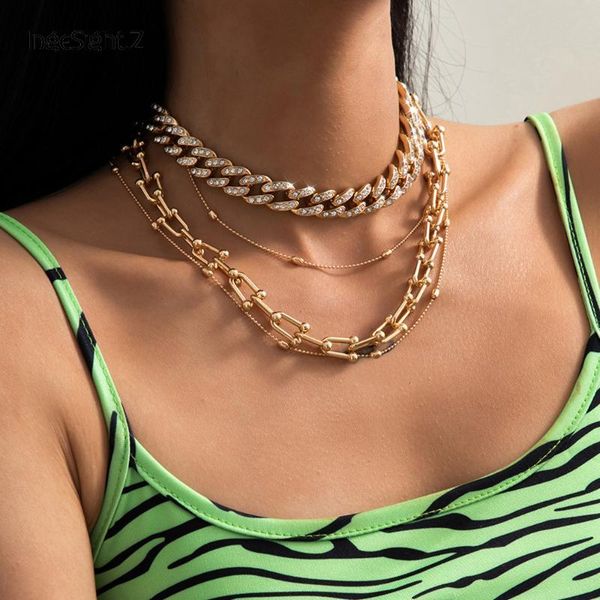 ingesight.z 3pcs/set hip hop full iced out rhinestone curb miami cuban choker necklace u shaped link chain long necklace jewelry, Silver
ingesight.z 3pcs/set hip hop full iced out rhinestone curb miami cuban choker necklace u shaped link chain long necklace jewelry, Silver