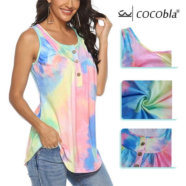 summer women tie dye vest casual sleeveless tank pleated button up tunic t-shirt gradient print womens large size, White
summer women tie dye vest casual sleeveless tank pleated button up tunic t-shirt gradient print womens large size, White