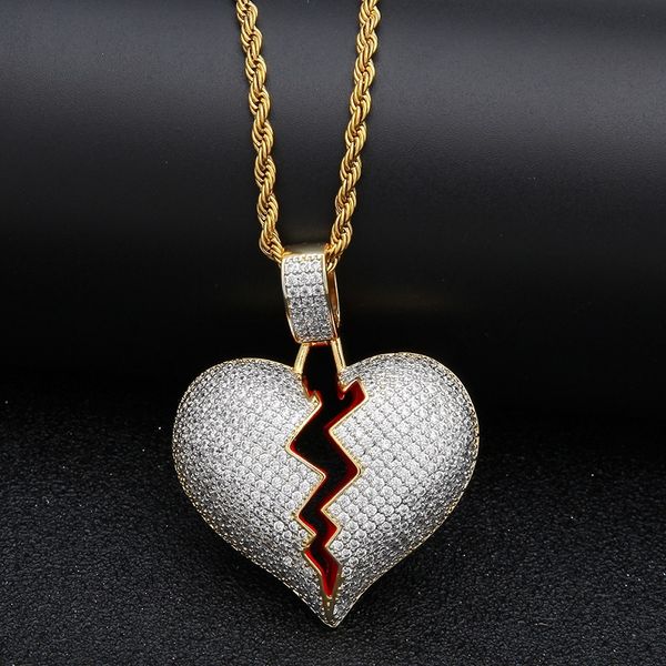 hip hop solid broken heart iced out pendant necklace charm for men women gold color cubic zircon jewelry, Silver
hip hop solid broken heart iced out pendant necklace charm for men women gold color cubic zircon jewelry, Silver