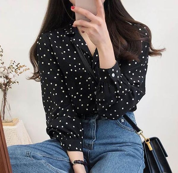 women's blouses & shirts wenwen size retro design long sleeve chiffon shirt female korean style polka dot print ladies' blouse1, White
women's blouses & shirts wenwen size retro design long sleeve chiffon shirt female korean style polka dot print ladies' blouse1, White