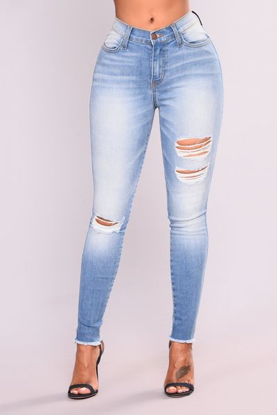 new net red women's fashion hole high elastic small foot slim jeans pants, Blue
new net red women's fashion hole high elastic small foot slim jeans pants, Blue