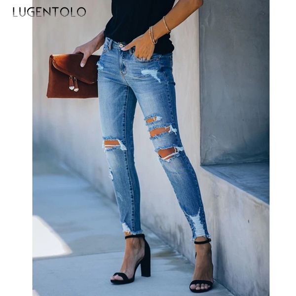 lugentolo women tight jeans hole ripped slim-fit fashion jeans casual blue new female simple street long pencil
lugentolo women tight jeans hole ripped slim-fit fashion jeans casual blue new female simple street long pencil