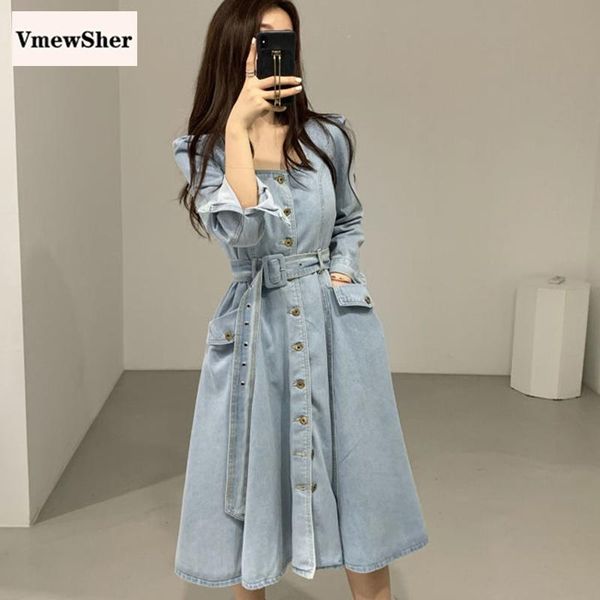 casual dresses vmewsher spring women long denim dress 2021 belt high waist square collar single breasted pocket chic jean, Black;gray
casual dresses vmewsher spring women long denim dress 2021 belt high waist square collar single breasted pocket chic jean, Black;gray