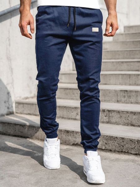 men patched drawstring pants m3wo#, Black 
men patched drawstring pants m3wo#, Black