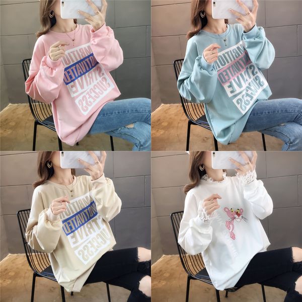 autumn 2020 korean loose cotton round neck print thin large women's long sleeve sweater sweater women oxmbs, Black
autumn 2020 korean loose cotton round neck print thin large women's long sleeve sweater sweater women oxmbs, Black